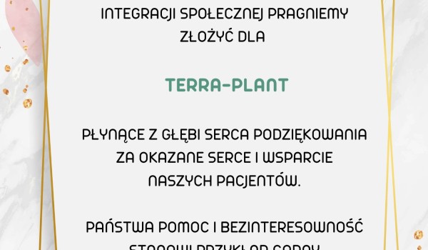 Serdeczne podziękowania